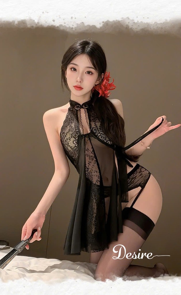 Desire Store, Váy ngủ Ren xuyên thấu phong cách Trung Hoa gợi cảm sexy DESIRE VN-6723 image 5 of 16