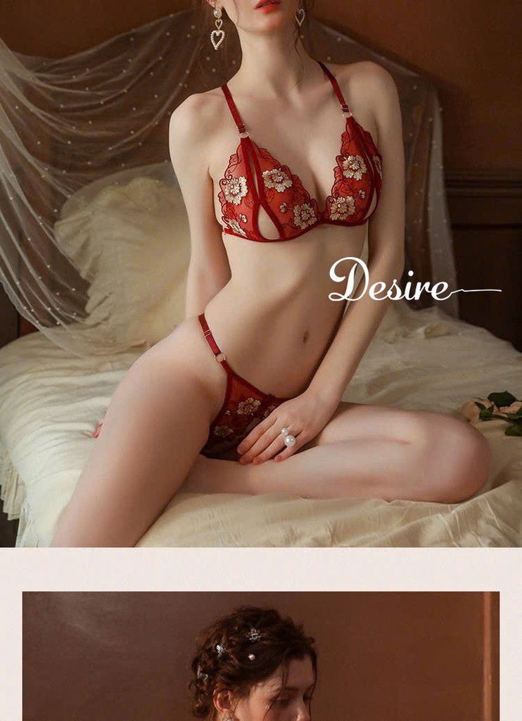 Desire Store, Bộ lót ren hoạ tiết hoa chất mềm mịn sexy gợi cảm DESIRE VN-080 image 6 of 9