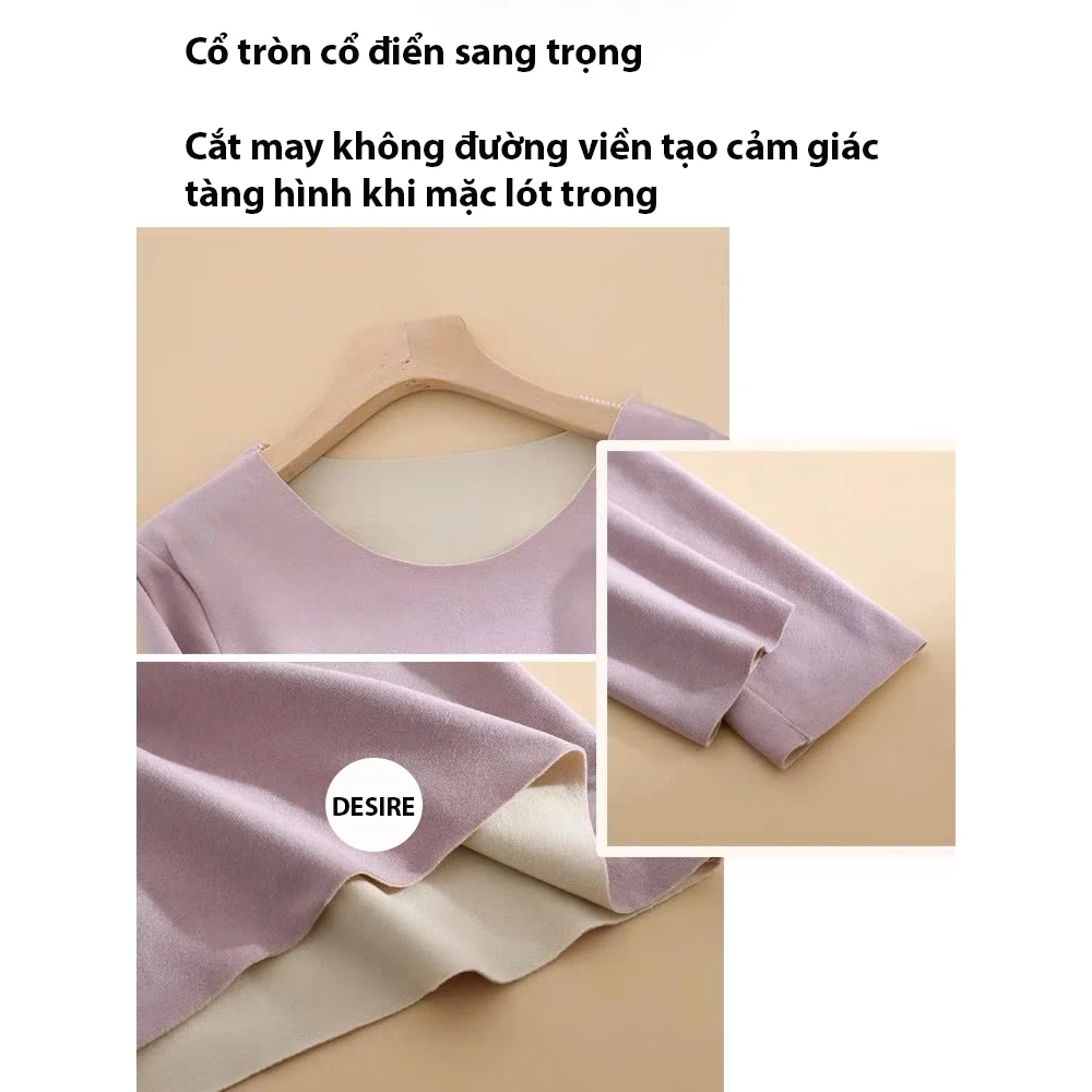 Desire Store, Đồ bộ giữ nhiệt chất Nhung lót sợi nhiệt Derong mềm siêu nhẹ mùa đông ấm áp DGN-9093 image 4 of 13