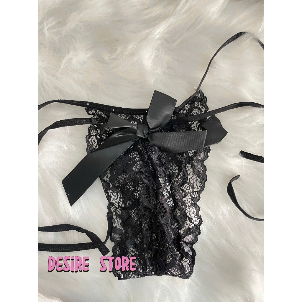 Desire Store, Quần lót ren lọt cột dây phối nơ sau siêu gợi cảm QLN-2119 - Đen, 5 quần image 12 of 18