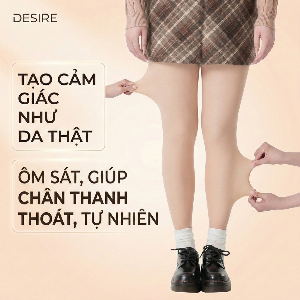 Desire Store, Quần tất nữ BIGSIZE (60-85KG) Dày 160G hai lớp lót nỉ giữ ấm che khuyết điểm định hình dáng BONAS DS2051 image 9 of 12