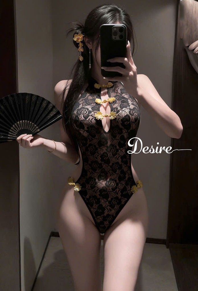 Desire Store, 7002 Bộ Bodysuit liền thân sườn xám phong cách trung hoa sexy gợi cảm DESIRE image 5 of 13