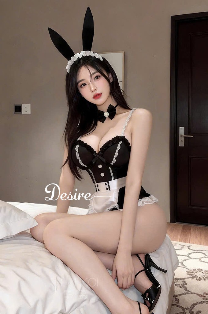 Desire Store, Set Cosplay Cô Nàng Thỏ Bunny Girl Sexy Có Gọng Nâng Ngực Phối Tạp Dề Ren Cao Cấp DESIRE VN-6323 image 7 of 13