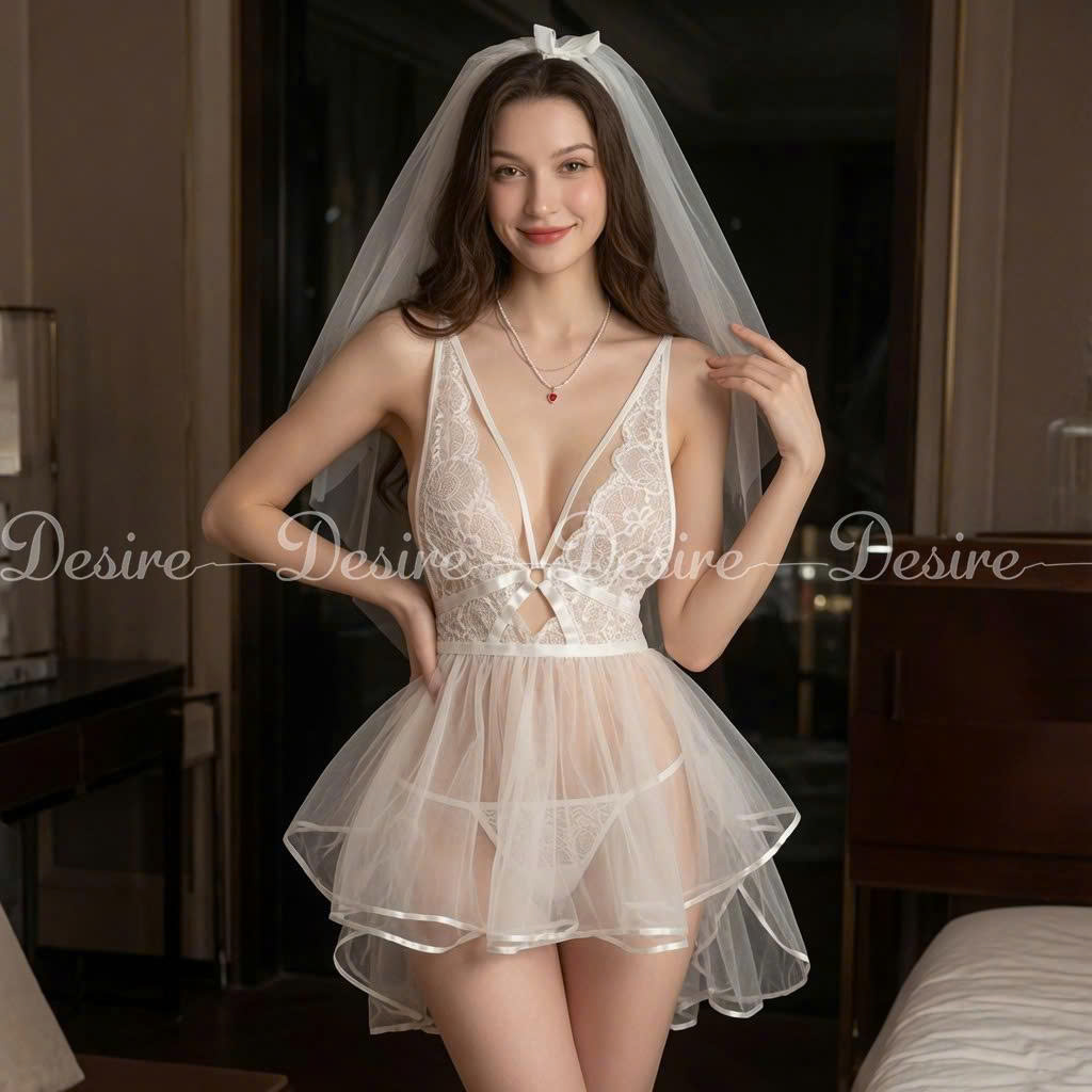 Desire Store, Váy Ngủ Ren Cô dâu Bride dáng phồng xoè Gợi Cảm Desire VN-8457 image 7 of 11