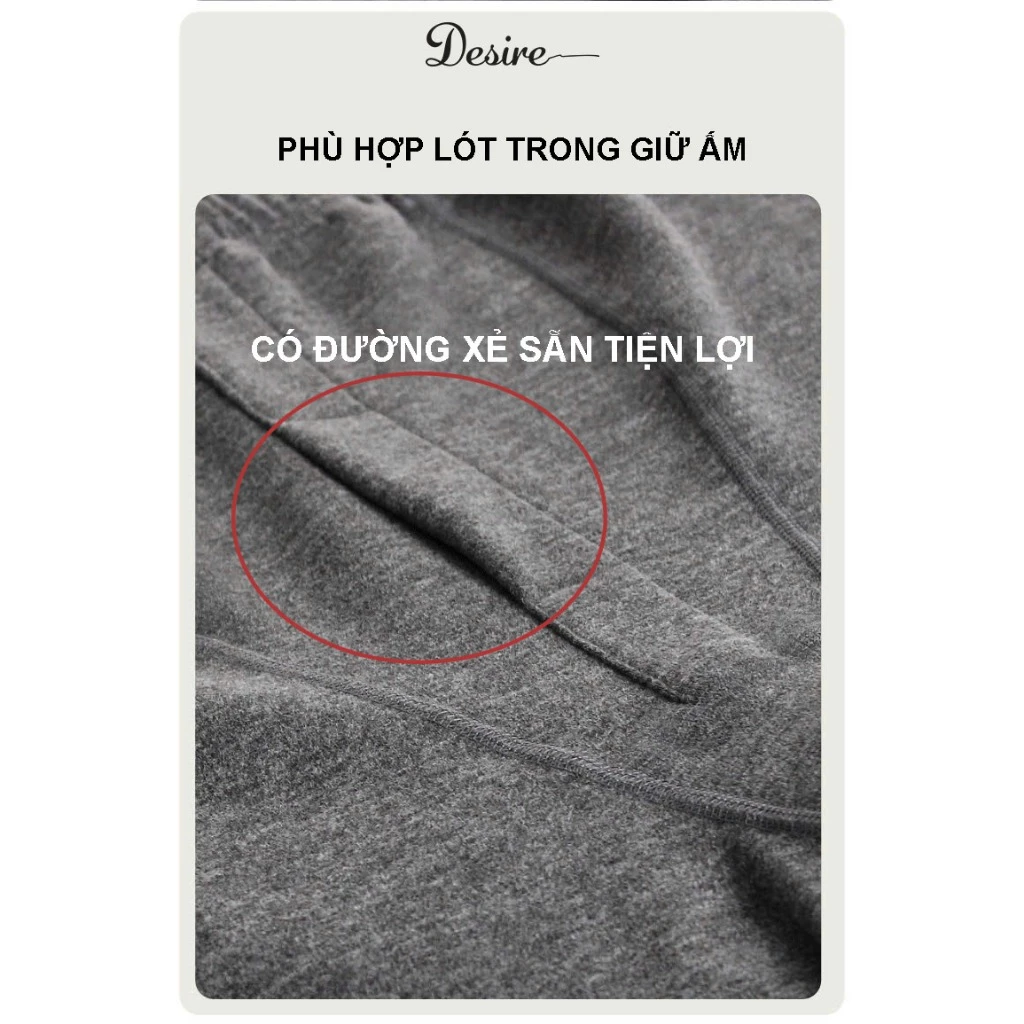 Desire Store, Quần dài giữ nhiệt len lông cừu cashmere kháng khuẩn 7A cho nam quần legging bó sát chống lạnh DESIRE QGN-01 image 3 of 13