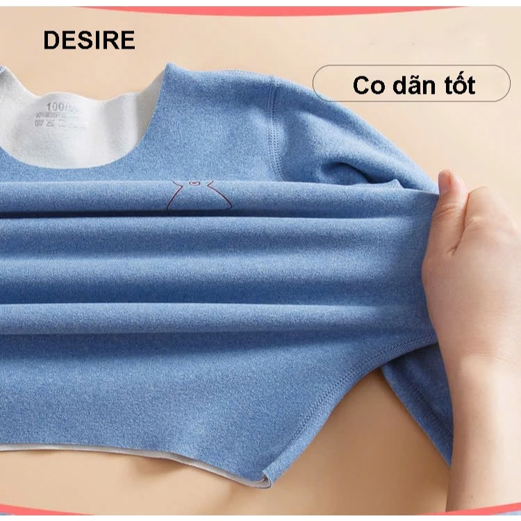 Desire Store, Đồ bộ giữ nhiệt trẻ em không đường viền chất liệu Nhung lót sợi nhiệt Derong siêu nhẹ mềm mại ấm áp DGN-004 image 2 of 12