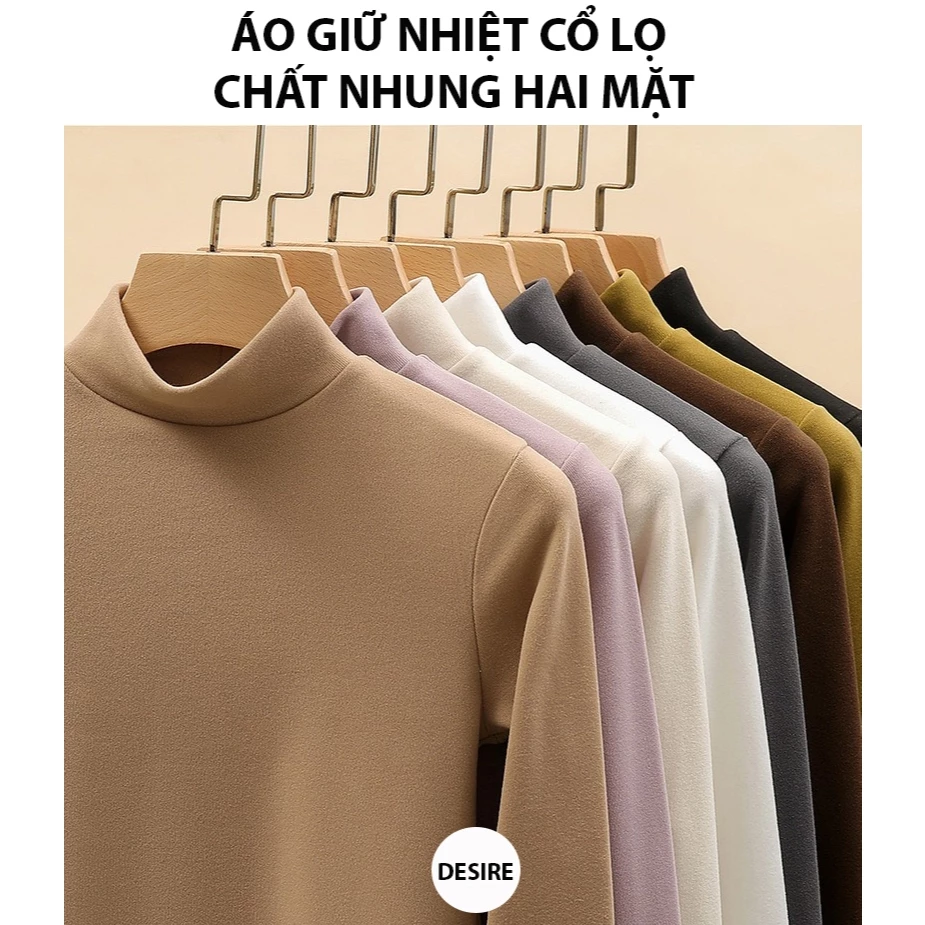 Desire Store, Áo cổ lọ chất Nhung hai mặt siêu mịn giữ nhiệt mùa đông ấm áp DESIRE H319 image 1 of 13