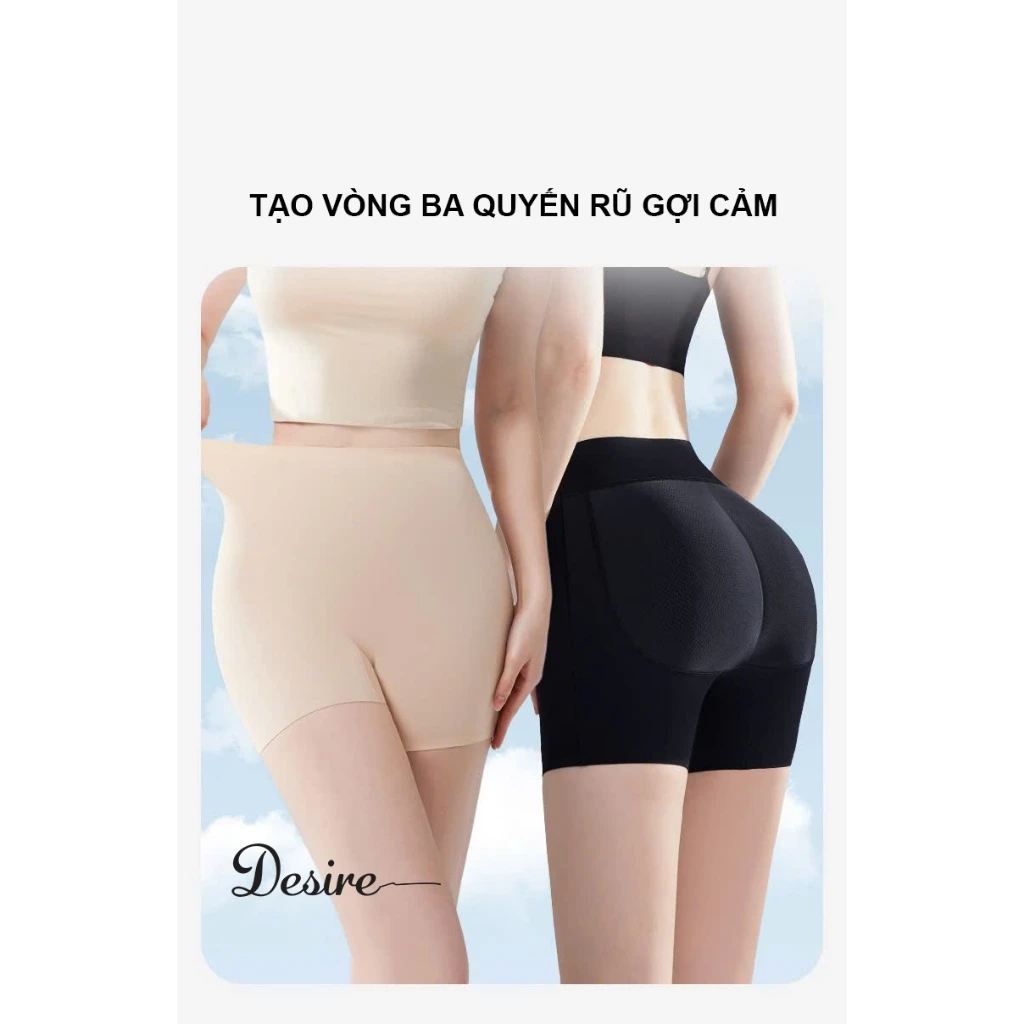 Desire Store, Quần đùi độn mông hách dáng dày 1.8cm chất su lụa lạnh không đường may DESIRE QL-3089 image 8 of 11