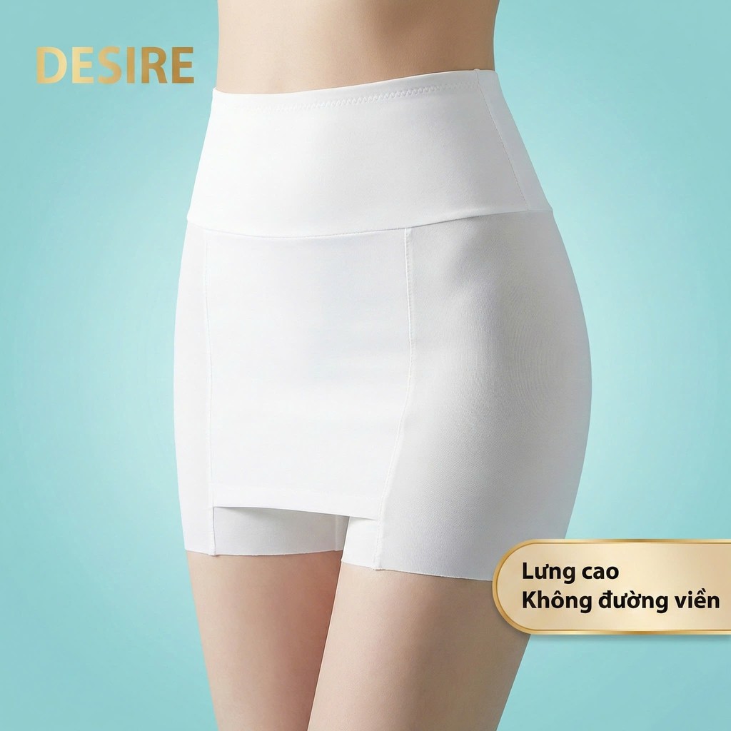 Desire Store, Quần Đùi Mặc Váy Có Vạt Chống lộ chất SU LỤA Không đường viền Thoáng Mát Quần bảo hộ DESIRE QL-027 - Trắng lưng cao, M image 13 of 22