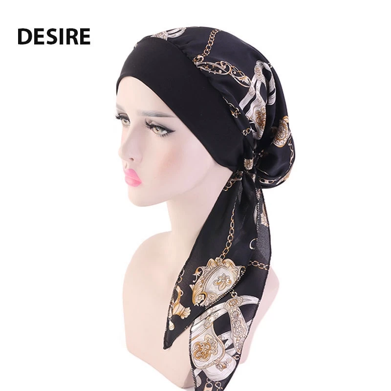Desire Store, Mũ lụa băng đô trùm tóc bảo vệ khi ngủ tóc thời trang gọn gàng đội skin care tiện lợi, gãy rụng tóc mã MT-002 - Đen image 9 of 13