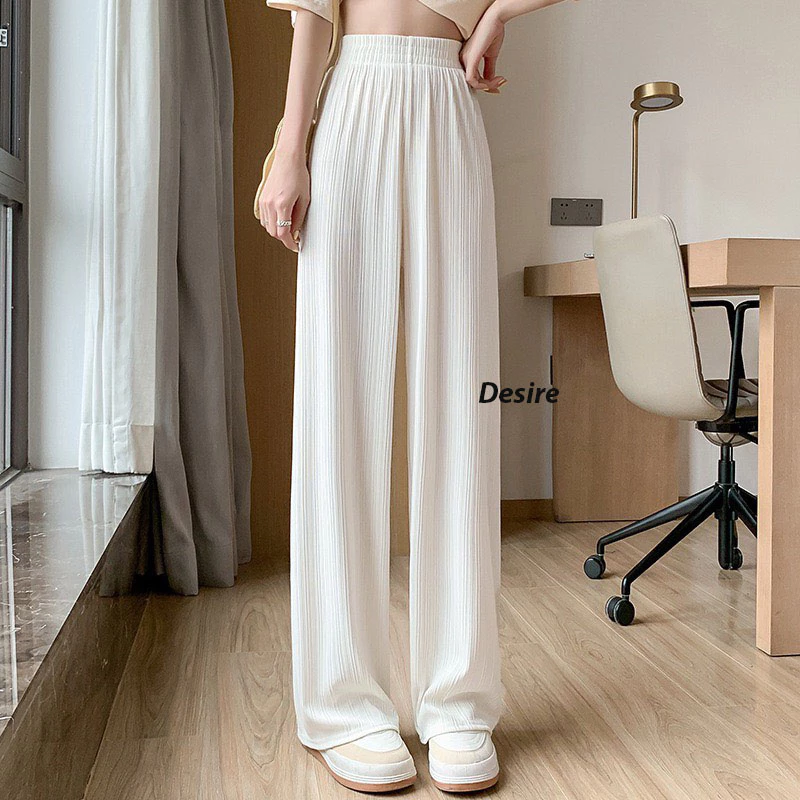 Desire Store, Quần Culottes Nữ Quần Dài Nữ Cạp Chun Ống Rộng Vải Thun H789 - Trắng sữa, L image 13 of 14