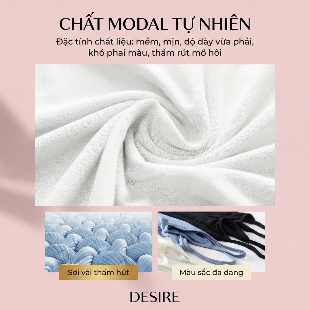 Desire Store, Đầm hai dây - Váy hai dây mặc lót thun modal (Gỗ sồi) dáng suông cổ thuyền Desire VNN-0044N image 9 of 22