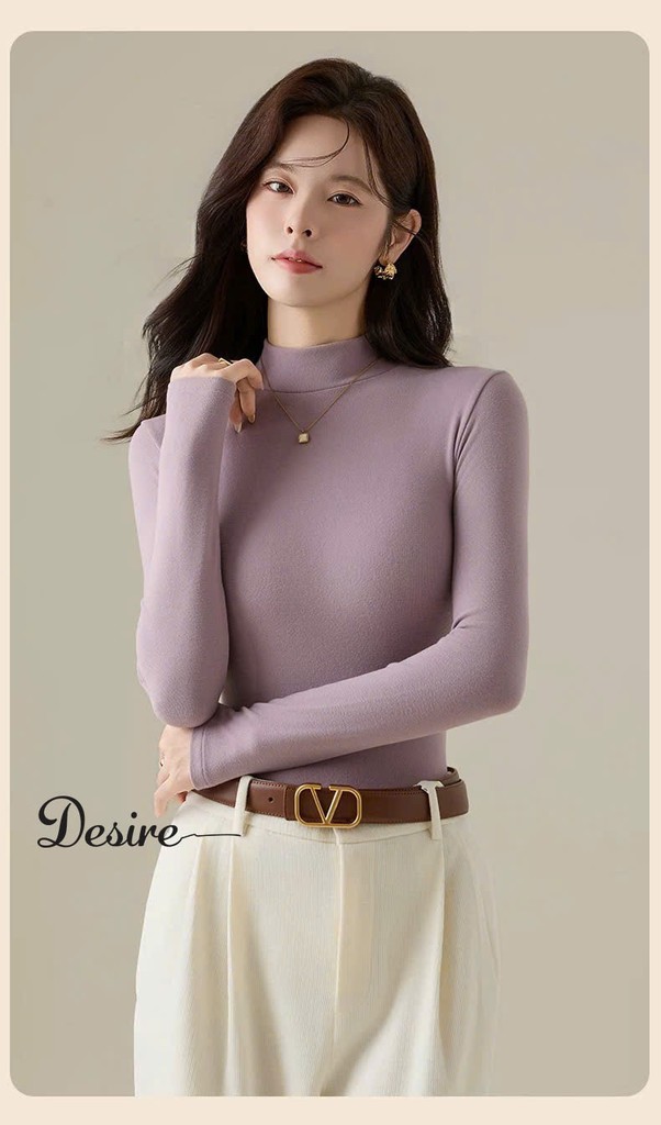 Desire Store, Áo cổ lọ chất Nhung hai mặt siêu mịn giữ nhiệt mùa đông ấm áp DESIRE H319 image 7 of 14