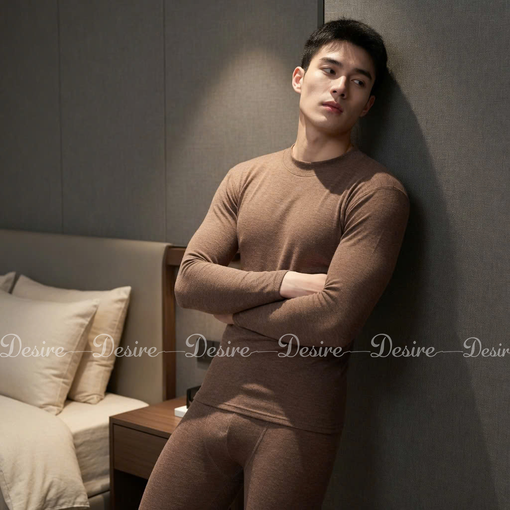 Desire Store, Đồ bộ giữ nhiệt nam lót Len Cashmere cổ cao ấm áp mùa đông cao cấp siêu nhẹ dành cho nam giới DGN-03 (Men's ultra-lightweight thermal set with warm cashmere-blend lining and high-neck design for winter. DGN-03) image 10 of 51
