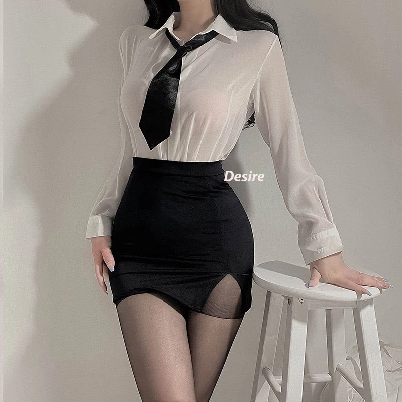Desire Store, Bộ đồ ngủ Cosplay cô thư ký gợi cảm Bigsize hàng loại 1 DESIRE VN-6967 image 6 of 16