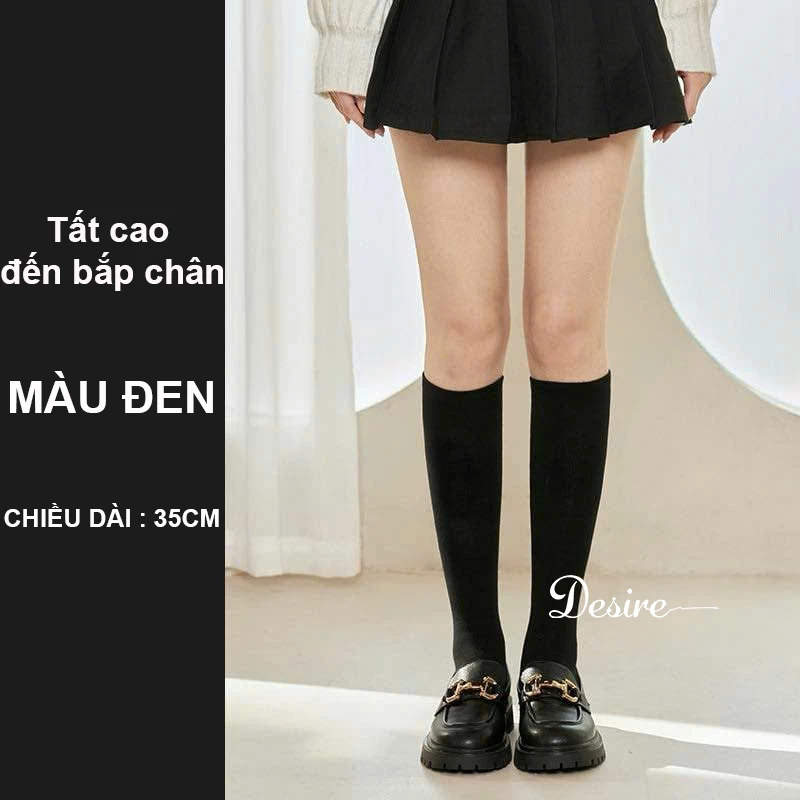 Desire Store, Tất thun len nữ chính hãng BONAS Style Nhật Bản chất đẹp cao cấp phong cách đơn giản sang trọng DS-3336 - Đen 35cm image 17 of 17