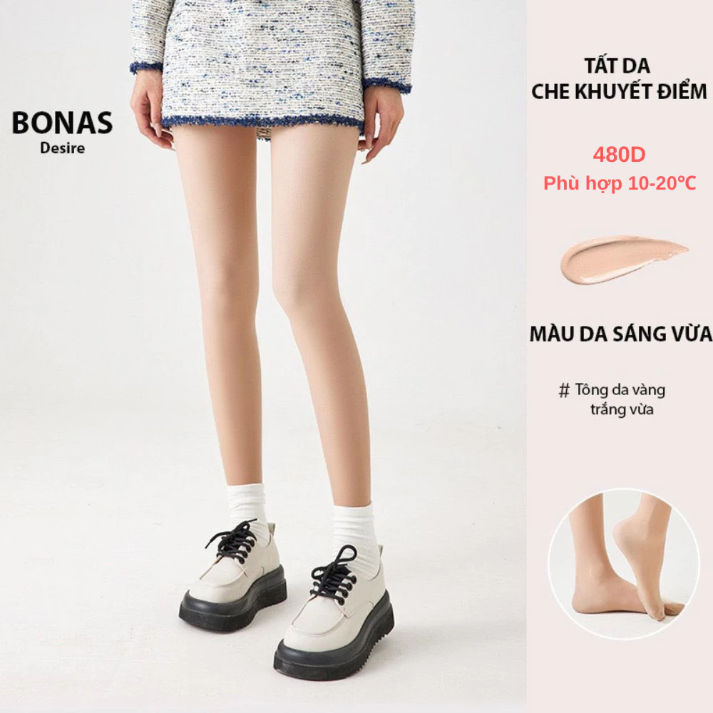 Desire Store, Tất quần loại dày cổ điển giữ ấm che khuyết điểm BONAS CHÍNH HÃNG 80D 200D 480D T-013 - 480D DA SÁNG VỪA image 14 of 21