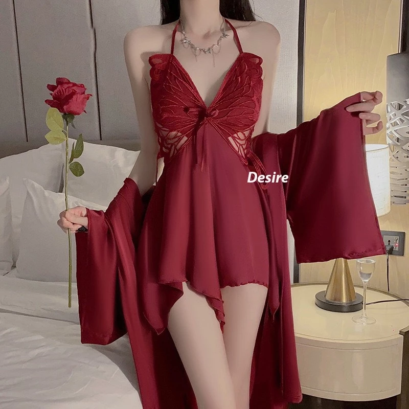 Desire Store, Váy ngủ lụa phối ren khoét lưng gợi cảm  hàng loại 1 chính hãng GUIRUO DESIRE VN-3945 image 4 of 15