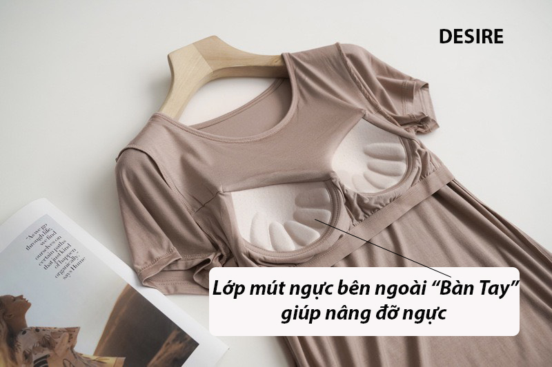 Desire Store, Áo thun ngắn tay có mút ngực thun Vicose cao cấp A2302 image 4 of 15