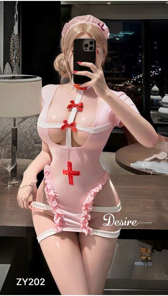 Desire Store, Bộ đồ ngủ Cosplay Cô Y Tá sexy - Đồ ngủ hoá trang gợi cảm hàng cao cấp DESIRE ZY202 (Sexy Nurse Cosplay Lingerie - Seductive Costume Sleepwear DESIRE ZY202) image 5 of 10