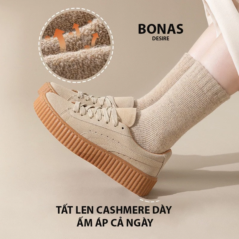 Desire Store, Combo Tất len dày siêu ấm chính hãng BONAS Style Nhật Bản phong cách đơn giản sang trọng MW-1884 image 6 of 14