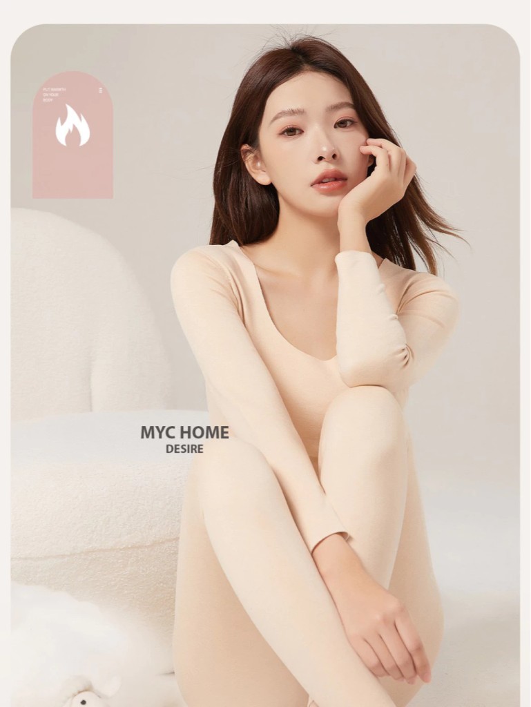 Desire Store, Đồ bộ giữ nhiệt mùa đông siêu nhẹ ấm áp không đường viền MYC HOME chất Nhung lót Len cừu MYC-01 image 11 of 21