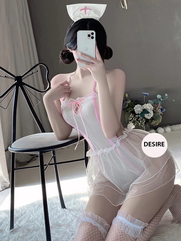 Desire Store, Bộ đồ ngủ Cosplay y tá đầy đủ phụ kiện sexy gợi cảm DESIRE VN-4228 image 4 of 10