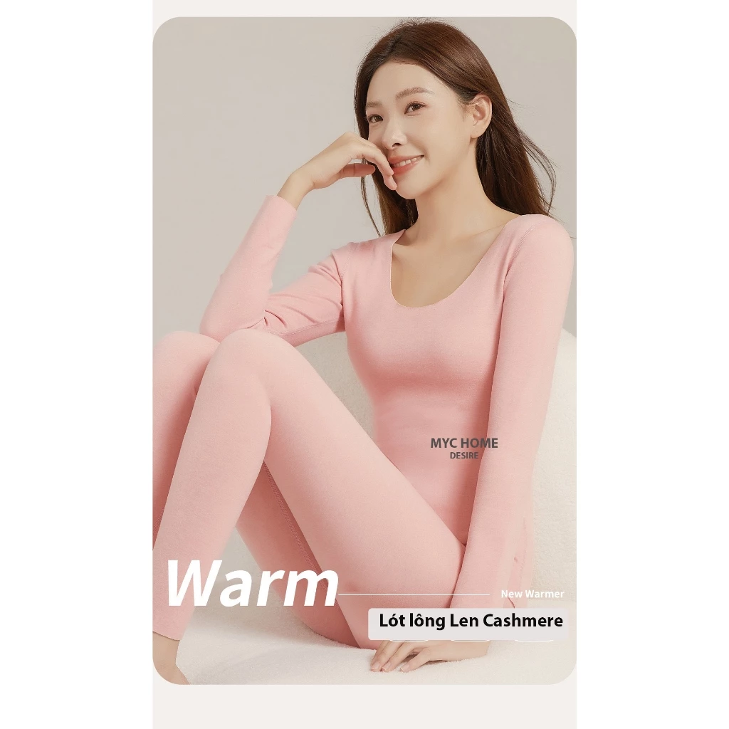 Desire Store, Đồ bộ giữ nhiệt mùa đông siêu nhẹ ấm áp không đường viền MYC HOME chất Nhung lót Len cừu MYC-01 image 5 of 21