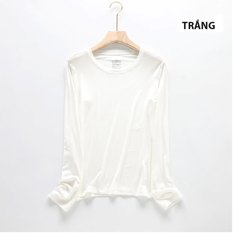 Desire Store, Áo thun dài tay nữ cổ tròn chất thun modal mịn lạnh co giãn phong cách mùa thu DESIRE A140 image 5 of 14