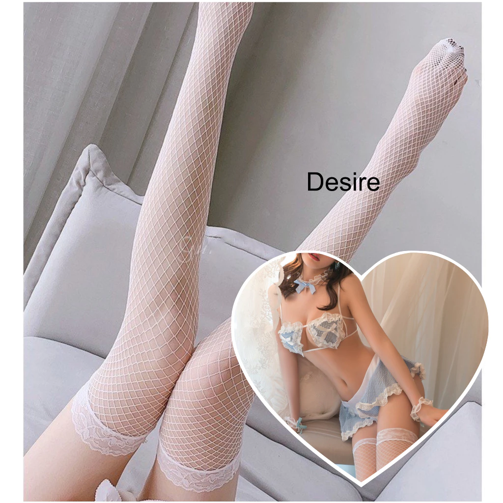 Desire Store, Bộ đồ ngủ hoá trang Cosplay hầu gái dễ thương caro xanh DESIRE VN-8500 - Set cơ bản + tất 01 image 7 of 12