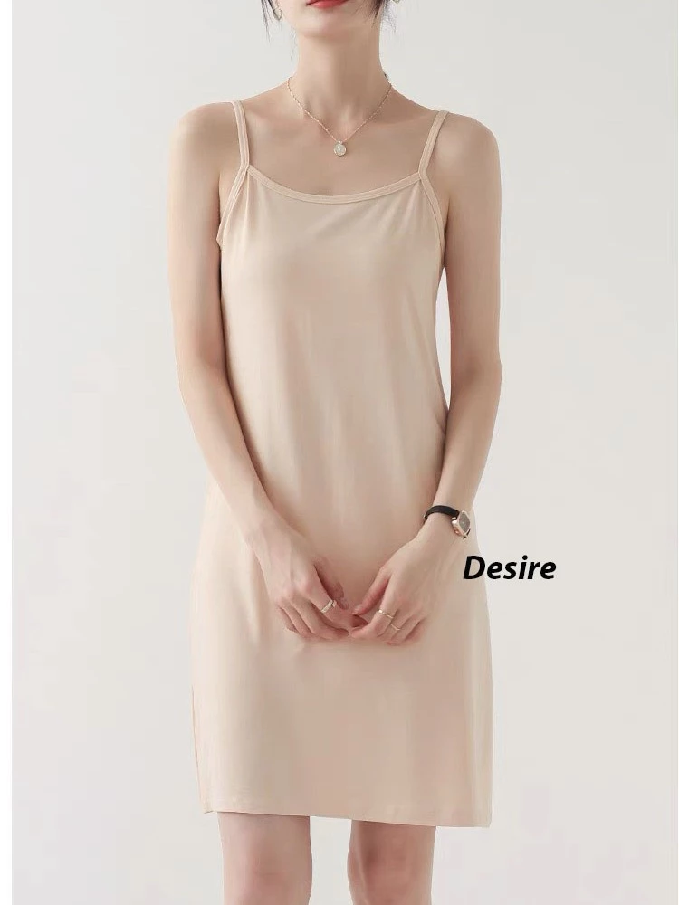 Desire Store, Váy hai dây Váy mặc lót chất thun modal (Gỗ sồi) dáng ôm body cổ ngang có TĂNG ĐƠ điều chỉnh DESIRE VN-062 image 11 of 30
