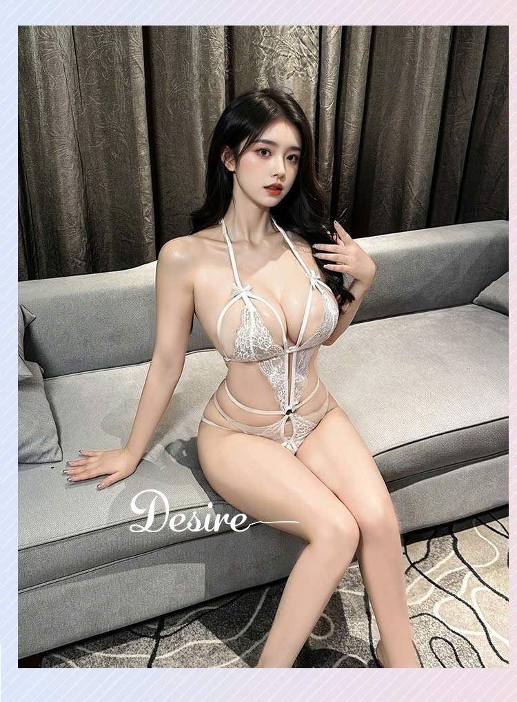Desire Store, Set Bodysuit và Áo choàng ren xẻ đáy chéo lưng gợi cảm DESIRE VN-8656 image 7 of 12