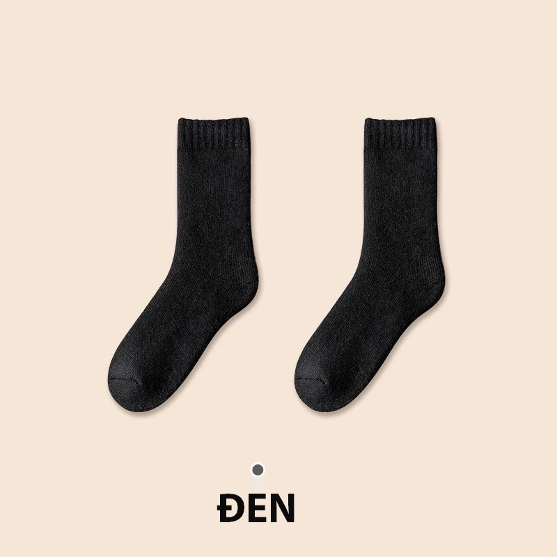 Desire Store, Combo Tất len dày siêu ấm chính hãng BONAS Style Nhật Bản phong cách đơn giản sang trọng MW-1884 - Đen, Combo 10 đôi image 10 of 14