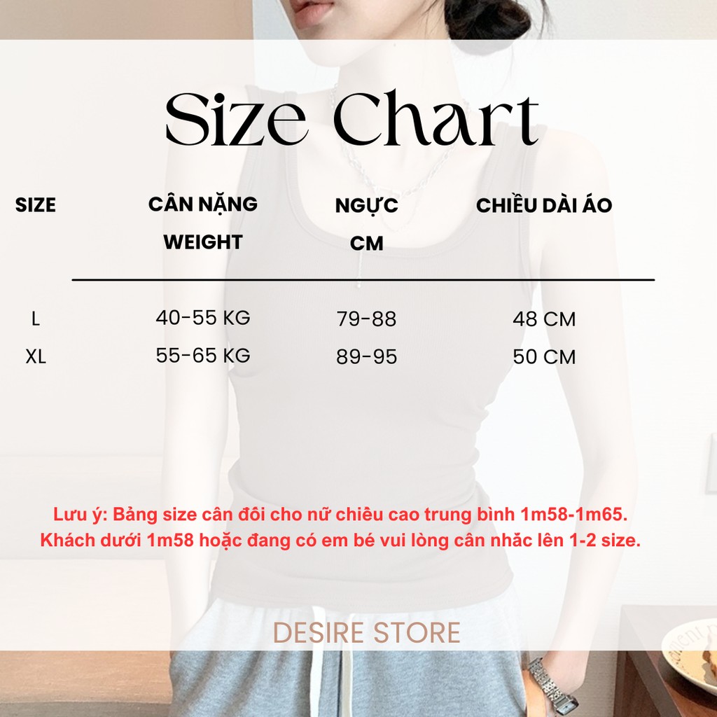 Desire Store, Áo ba lỗ dáng ôm cổ chữ U chất thun tăm mềm dày dặn phong cách năng động DESIRE AN-H237 image 10 of 14