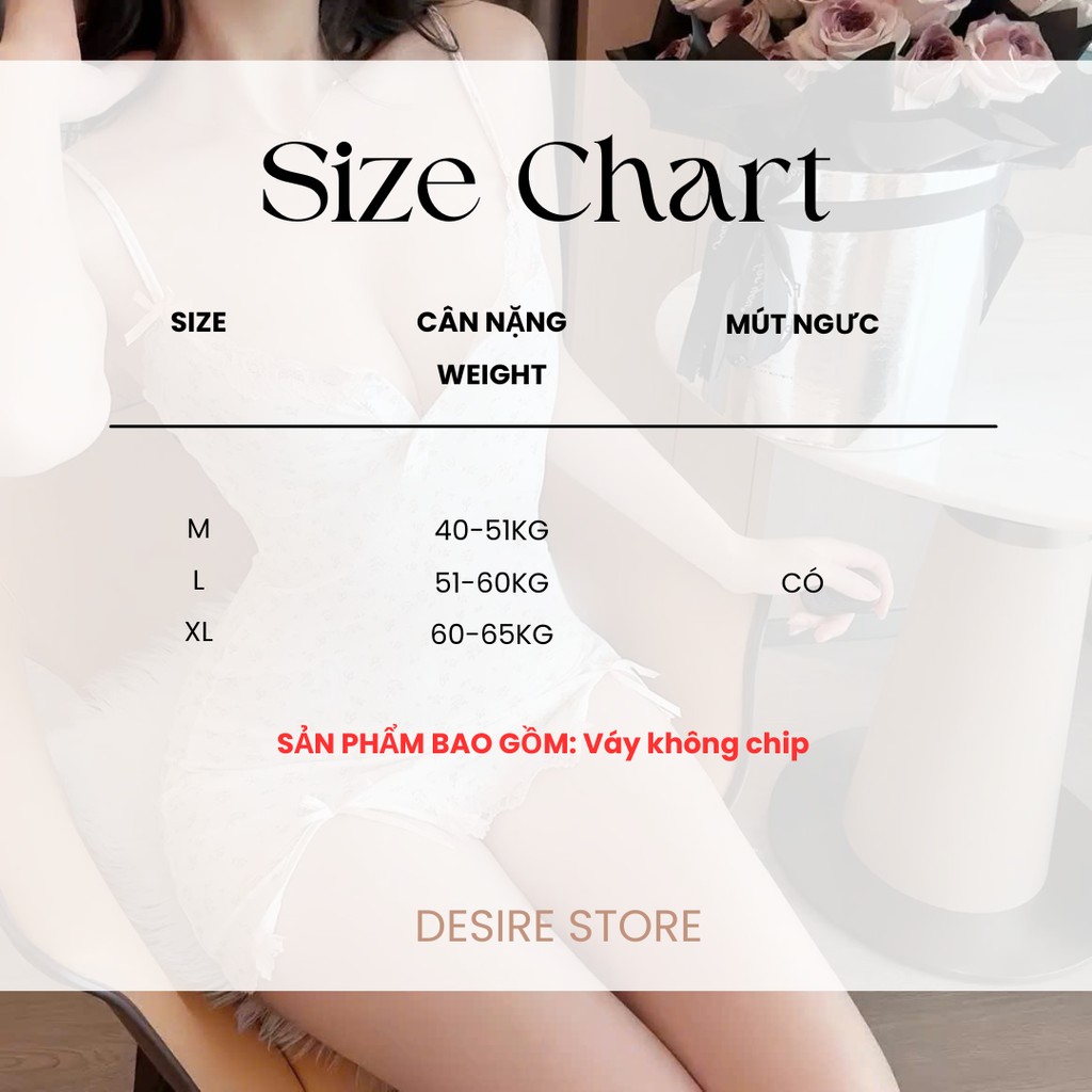 Desire Store, Váy Ngủ Hai Dây Hoa Nhí Phong Cách Sexy Girl - Đầm Ngủ Thun Gân Co Giãn Ôm Body Phối Nơ DESIRE C121 image 10 of 11