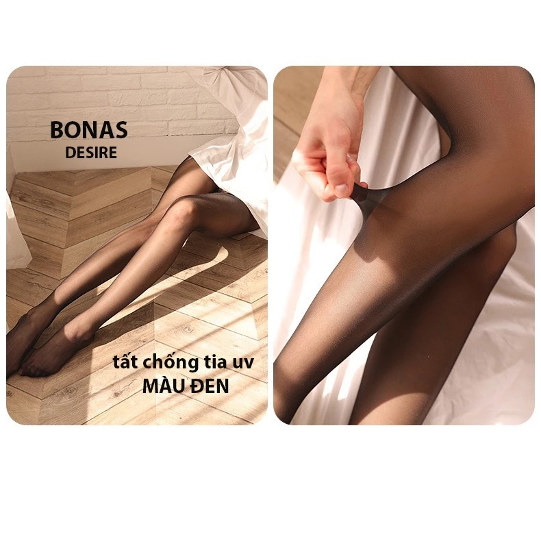 Desire Store, Tất quần mỏng mịn chống tia UV mùa hè chính hãng BONAS màu da đen DS1081 image 9 of 12