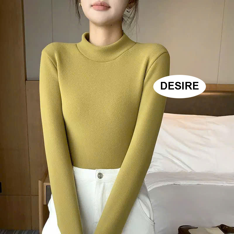 Desire Store, Áo cổ lọ chất Nhung len tăm lót lông cừu dày giữ nhiệt mùa đông ấm áp DESIRE H331 image 9 of 16