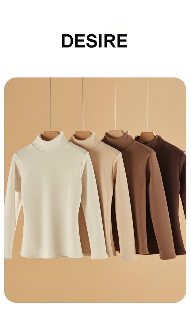 Desire Store, Áo cổ lọ giữ nhiệt mùa đông Dày lót Lông Cừu mềm mịn DESIRE K-801 image 3 of 13