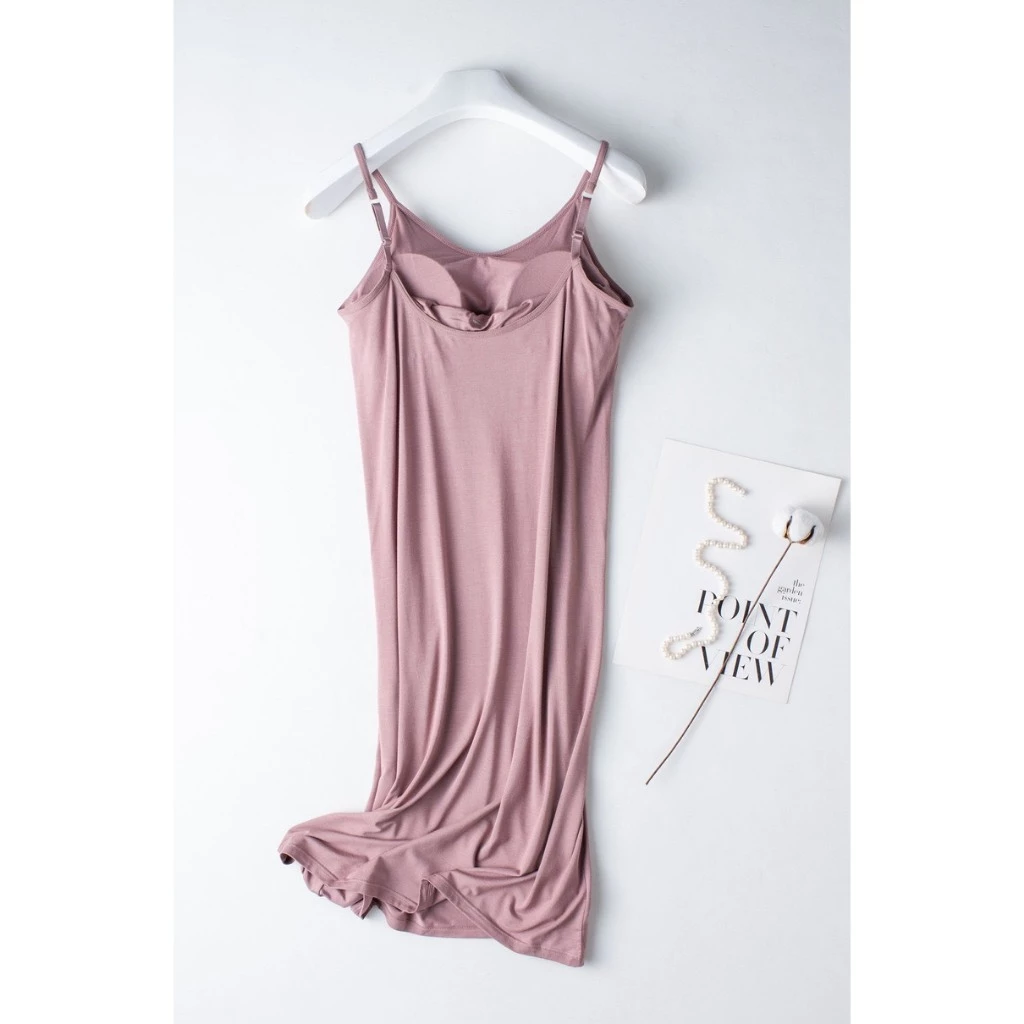 Desire Store, Váy đầm hai dây dáng dài sợi Vicose mềm mịn có đệm mút ngực DESIRE VN-077-1 image 2 of 13