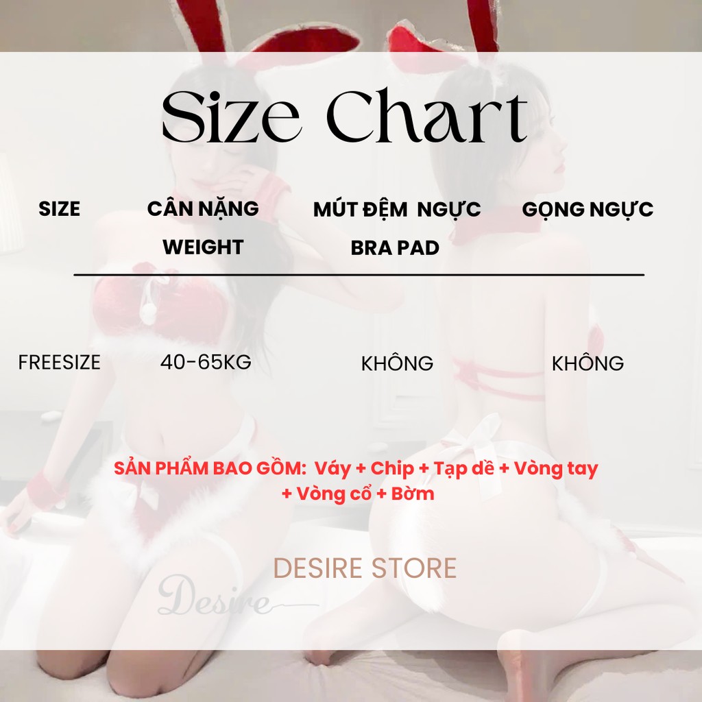 Desire Store, Bộ Váy ngủ Cosplay cô nàng thỏ quyến rũ chủ đề Giáng sinh Noel DESIRE VN-6319 image 5 of 7