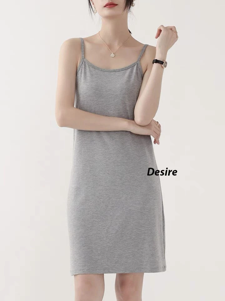 Desire Store, Váy hai dây Váy mặc lót chất thun modal (Gỗ sồi) dáng ôm body cổ ngang có TĂNG ĐƠ điều chỉnh DESIRE VN-062 image 13 of 30