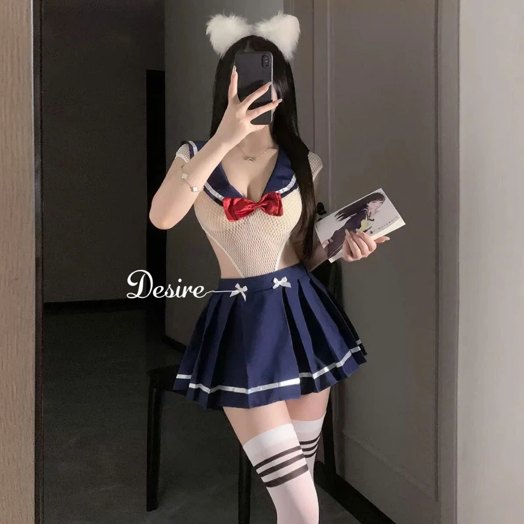 Desire Store, Set váy ngủ Bodysuit Cosplay NỮ SINH gợi cảm xuyên thấu DESIRE VN-6922 image 2 of 8