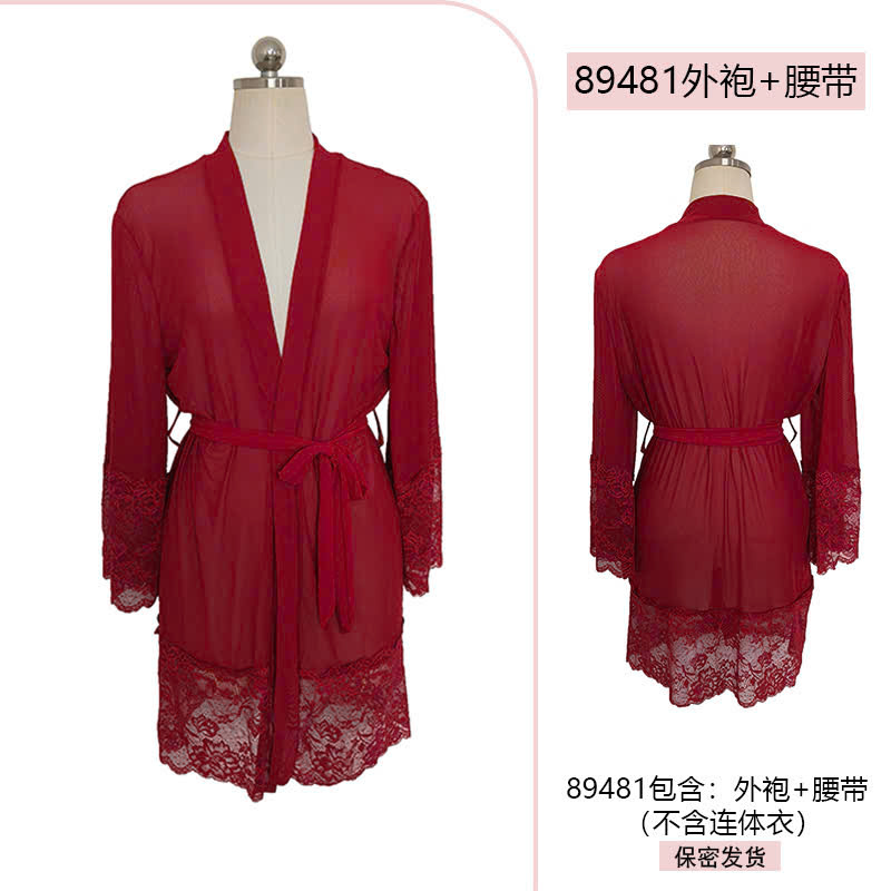 Desire Store, Áo choàng ren gợi cảm sang trọng DESIRE VN-89481 - Áo choàng Đỏ, L image 5 of 6