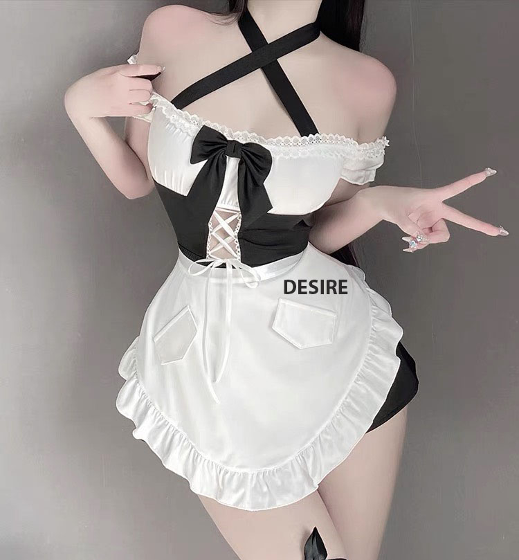 Desire Store, Bộ đồ ngủ cosplay hầu gái chất thun mềm loại 1 VN-8828-1 image 4 of 7