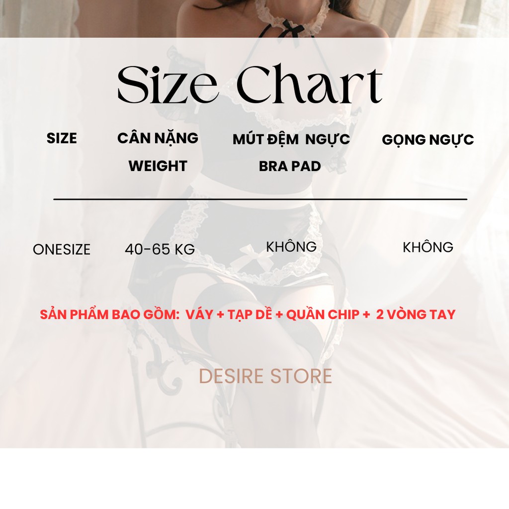 Desire Store, Bộ đồ ngủ cosplay hầu gái chất thun mềm loại 1 VN-8811 image 8 of 10