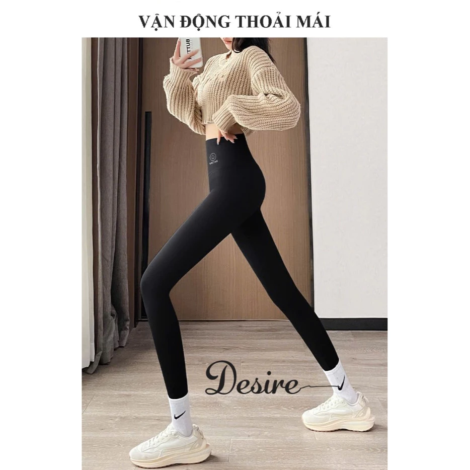 Desire Store, Quần legging cạp cap giữ nhiệt lót nỉ bông dày phong cách năng động thể thao Heitag Cá mập QGN-9113 image 4 of 11