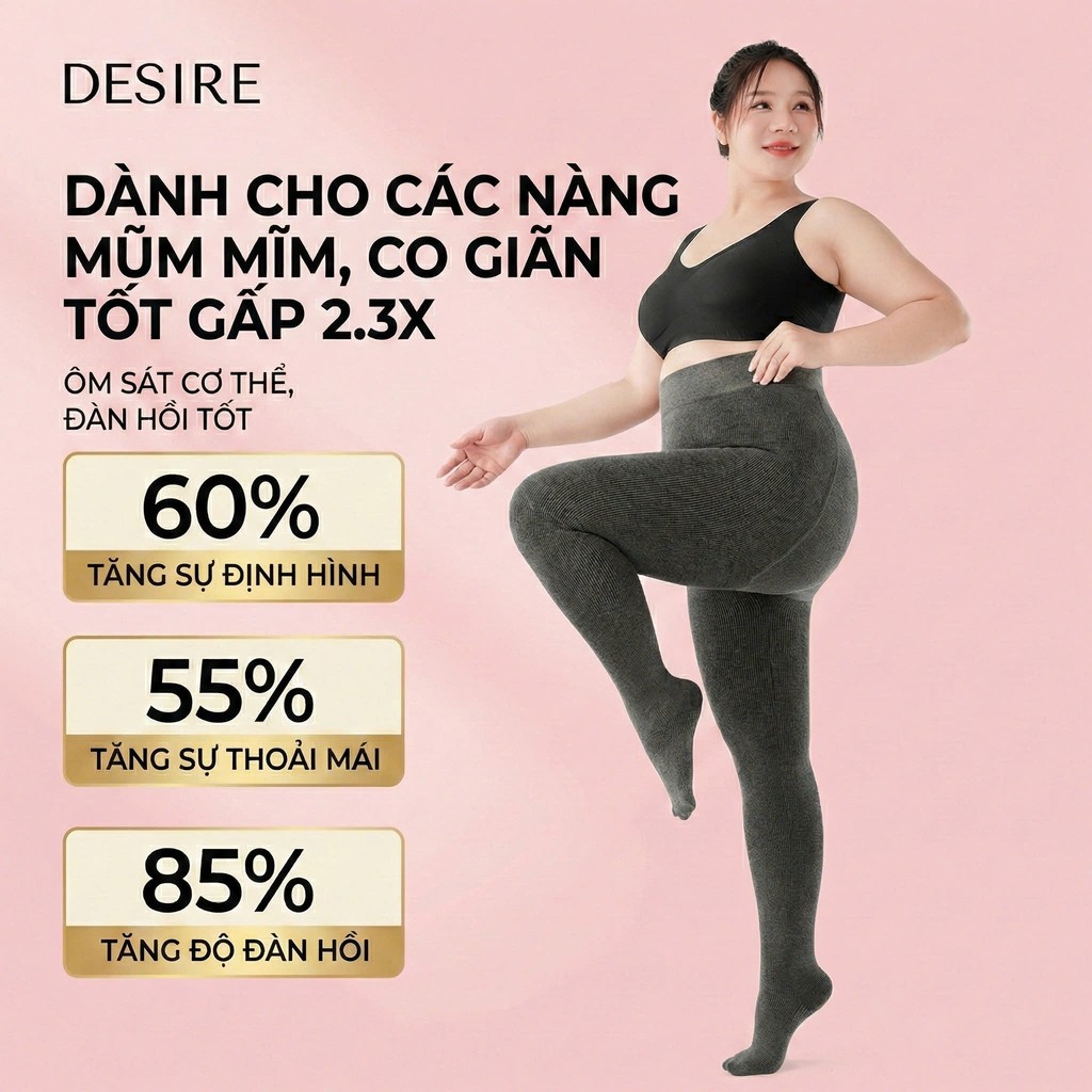 Desire Store, Quần Tất Legging Bigsize Nữ (60-85kg) Len Tăm Giữ nhiệt mềm mại, Chống Trơn Trượt, Co Giãn 4 Chiều Cao Cấp DS3056 image 2 of 13