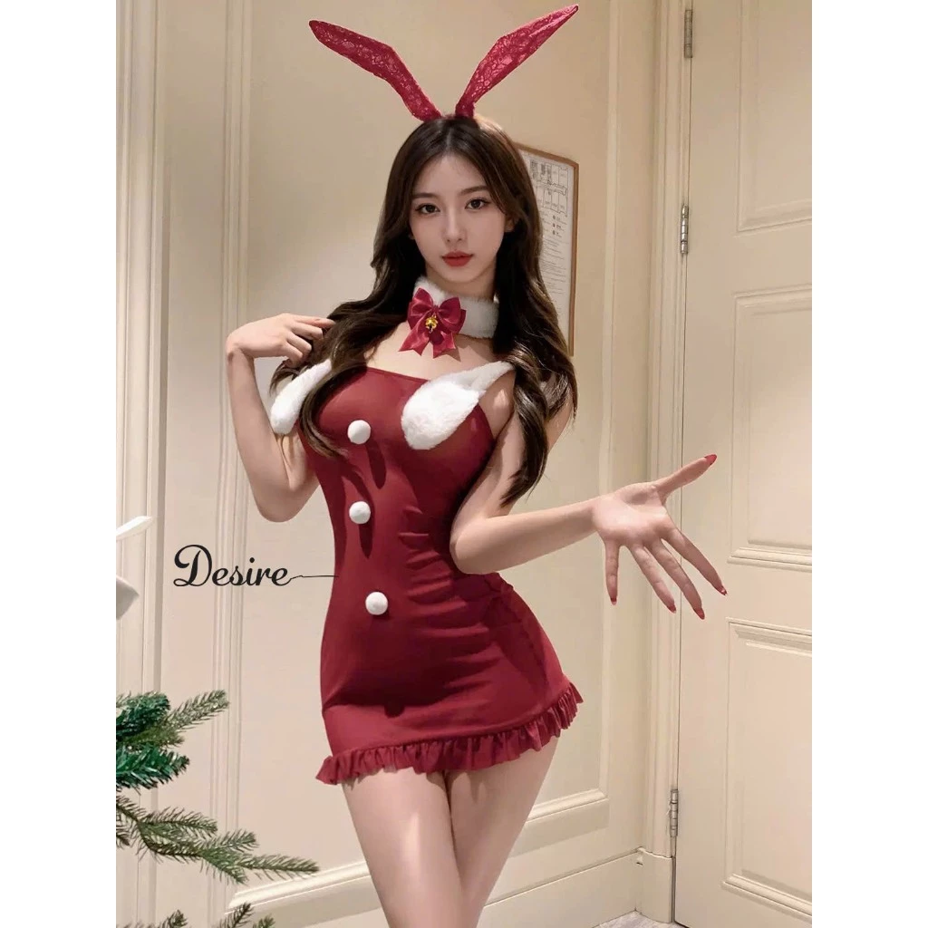 Desire Store, Váy ngủ đỏ phong cách Giáng sinh hàng loại 1 chuẩn xịn VN-0236 DESIRE - Đỏ không tất image 5 of 6