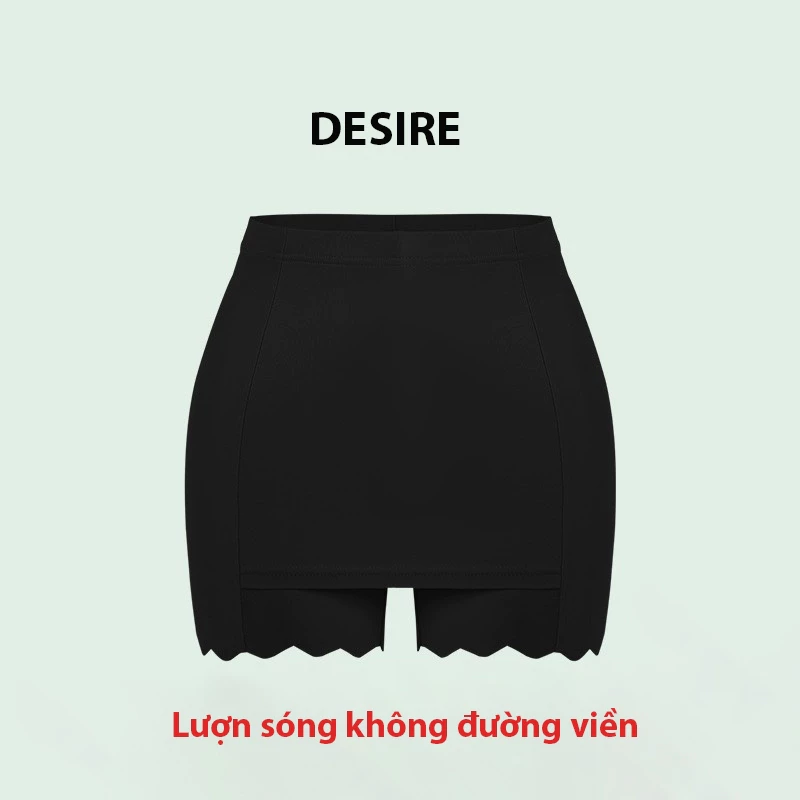 Desire Store, Quần Đùi Mặc Váy Vạt Chống lộ Su lạnh Có đường viền 30cm Thoáng Mát Cạp Cao Quần bảo hộ QL-025 - Đen sóng k viền, XL image 15 of 17