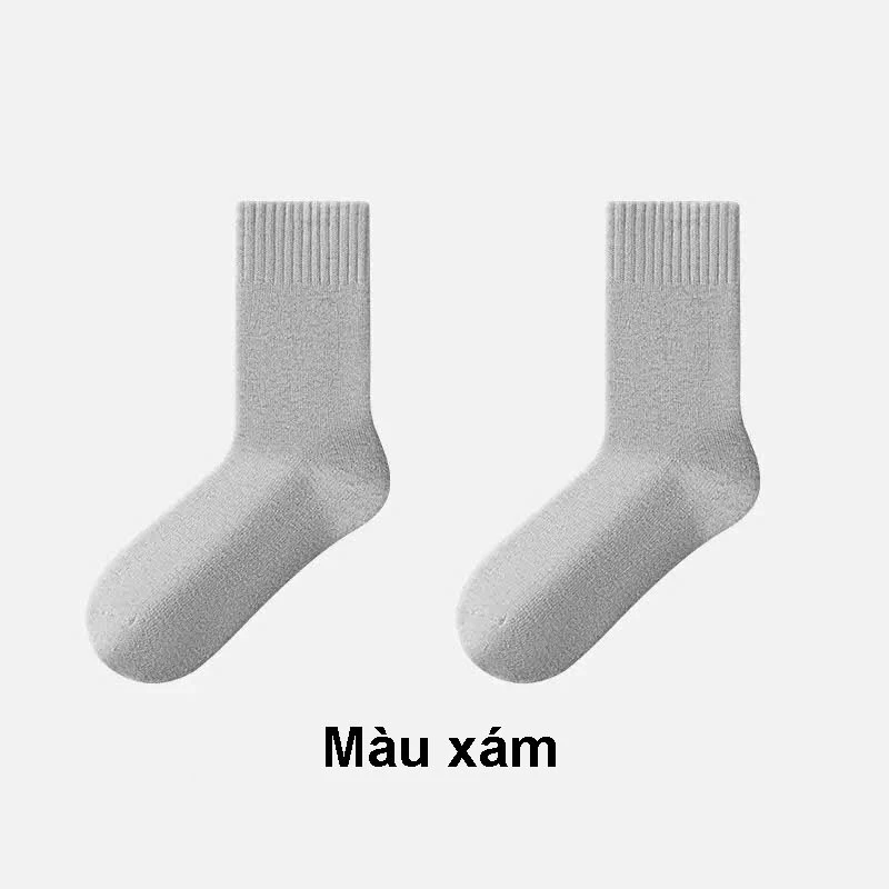 Desire Store, Tất Len Lót Lông dày mềm mịn cao cấp giữ nhiệt siêu ấm chống lạnh tuyệt đối chính hãng BONAS MW1517 - Xám nhạt, 5 đôi image 13 of 14